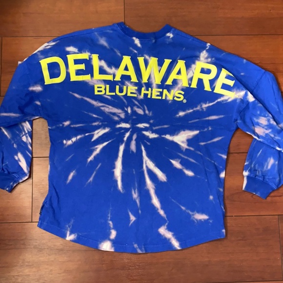 Spirit Tops - University of Delaware Tie Dye Blue Long Sleeve